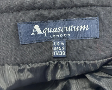 Aquascutum Red/Black Textured Wool-Silk Mini Skirt