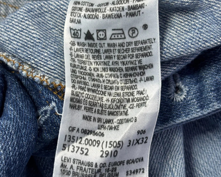 Levi's 512 Blue Slim Tapered Button Fly Jeans