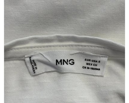 MNG White Sleeveless Tie-Front Top