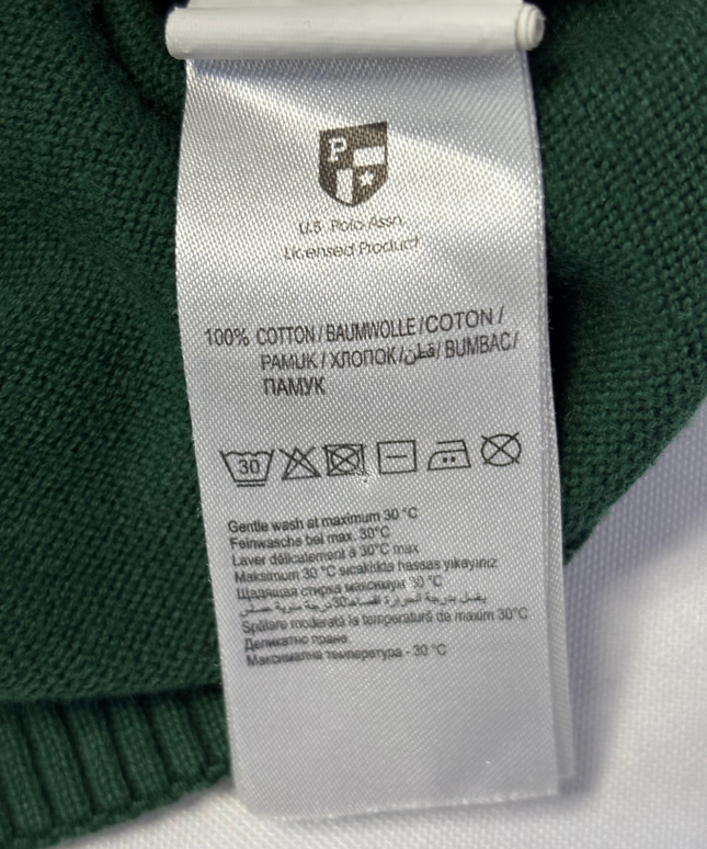 U.S. Polo Assn. Green Textured Knit Crewneck Sweater