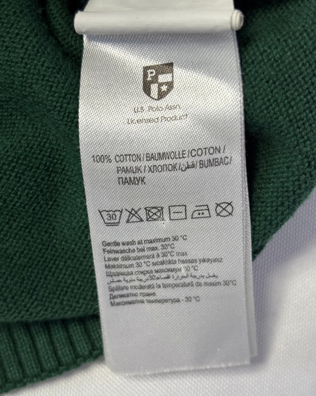 U.S. Polo Assn. Green Textured Knit Crewneck Sweater