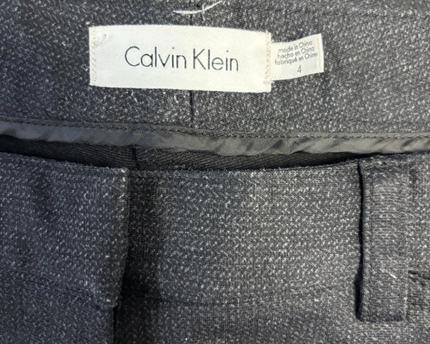 Calvin Klein Black Slim-Fit Straight Leg Dress Pants