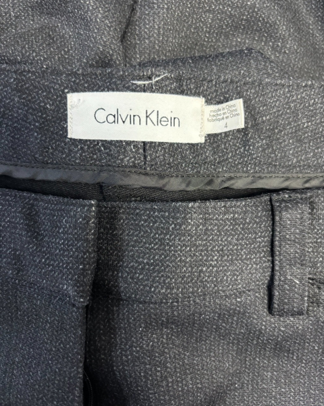 Calvin Klein Black Slim-Fit Straight Leg Dress Pants
