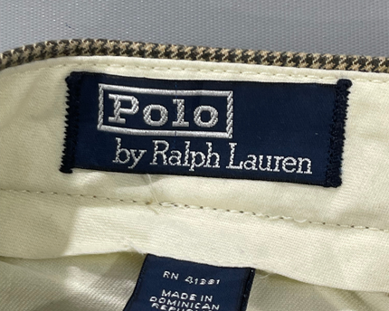Polo by Ralph Lauren Brown Micro-Check Pleated Cotton Pants