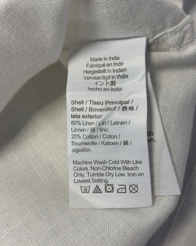 J.Crew Men's White Short Sleeve Linen Camp Collar Shirt