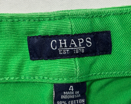 Chaps Bright Green Cropped Corduroy Pants