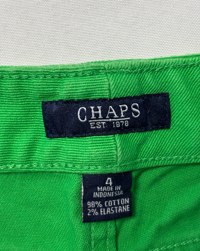 Chaps Bright Green Cropped Corduroy Pants