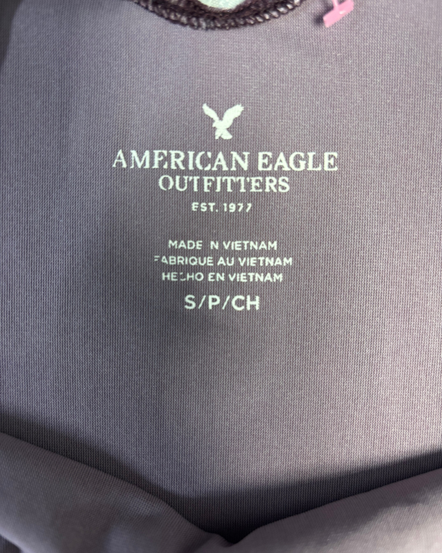 American Eagle Purple Crushed Velvet Criss-Cross Cami Top