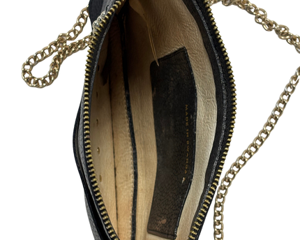 Kate Spade New York Black Pebbled Leather Studded Chain Crossbody Clutch