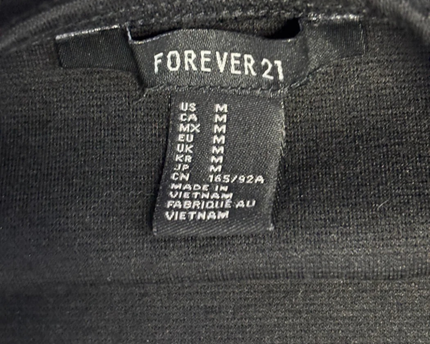 Forever 21 Black Criss-Cross Open Back Bodycon Mini Dress