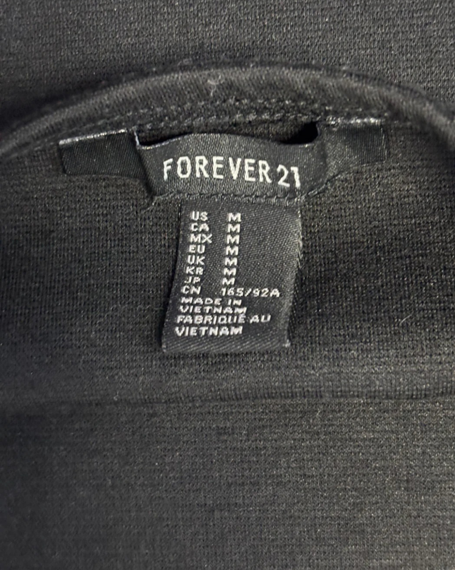 Forever 21 Black Criss-Cross Open Back Bodycon Mini Dress