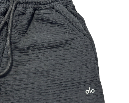 Alo Yoga Black Textured Drawstring Shorts