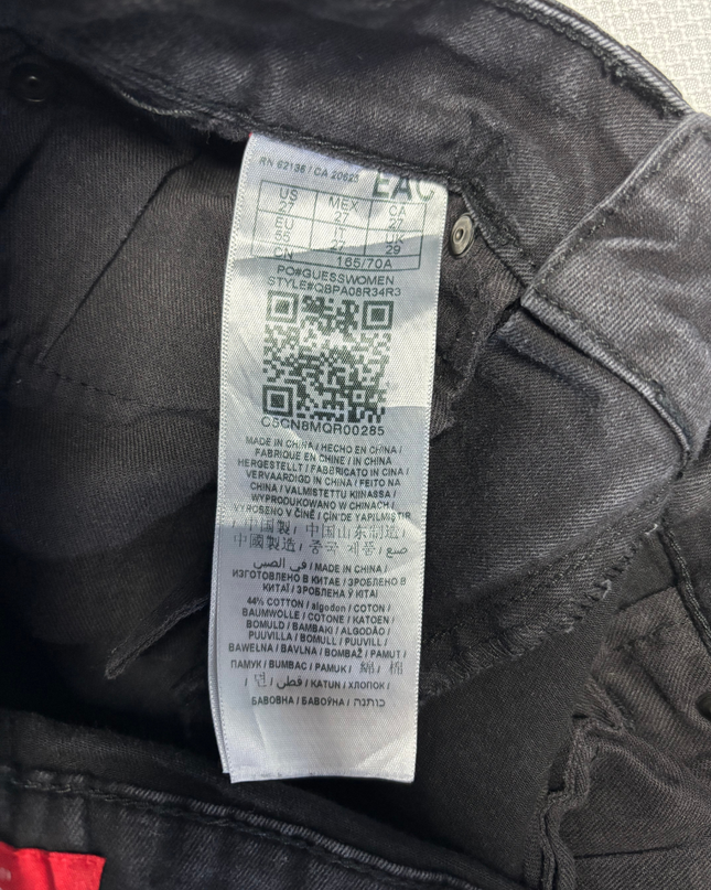 Guess Black Distressed Skinny Jeans