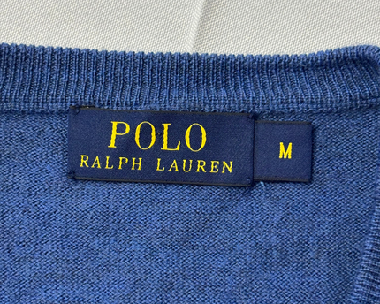 Polo Ralph Lauren Blue V-Neck Knit Sweater