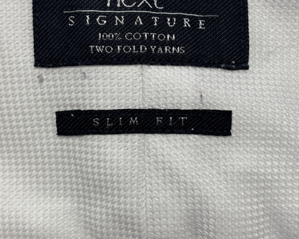 Next Signature Men's White Slim Fit Textured Cotton Dress Shirt