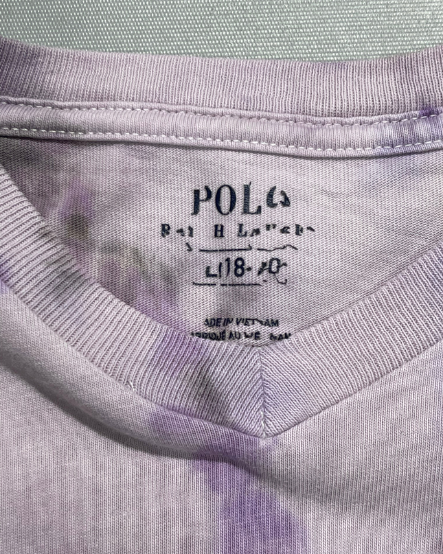 Polo Ralph Lauren Purple Tie-Dye V-Neck T-Shirt