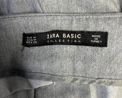 ZARA BASIC Grey Pleated High-Waisted Trousers