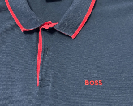 BOSS Navy Blue Short Sleeve Polo Shirt