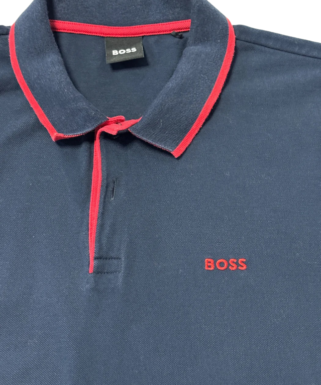 BOSS Navy Blue Short Sleeve Polo Shirt