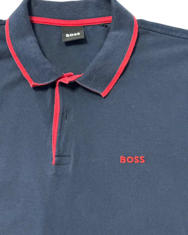 BOSS Navy Blue Short Sleeve Polo Shirt