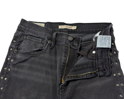 Levi's Black Mile High Super Skinny Studded Jeans