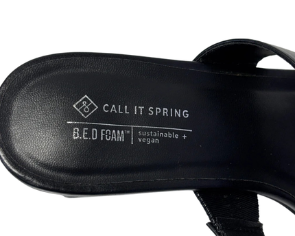 Call It Spring Black Block Heel Strappy Sandals
