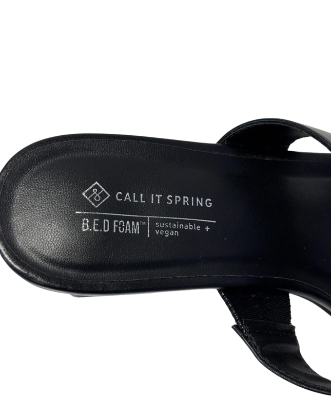 Call It Spring Black Block Heel Strappy Sandals