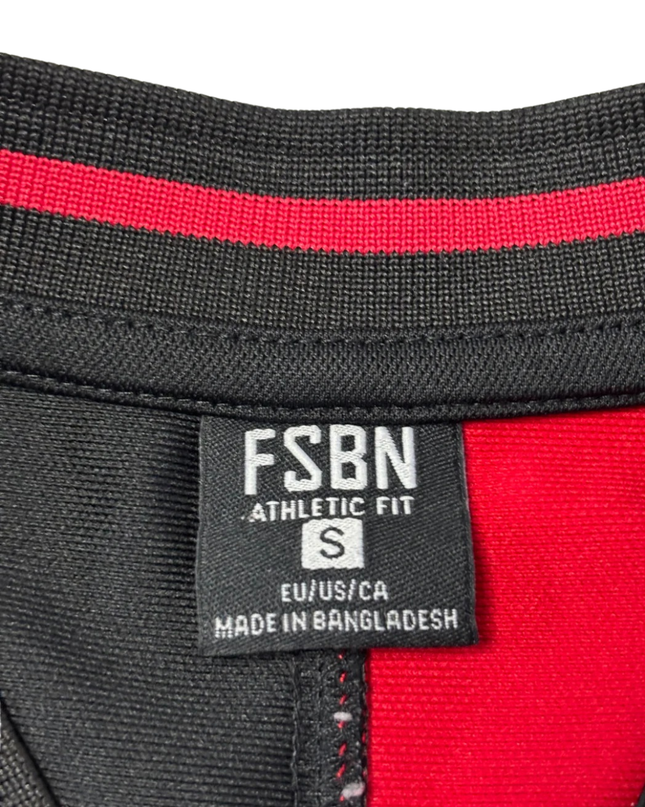 FSBN Red and Black Reckless Graphic Button-Up Baseball Jersey