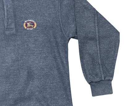 Burberrys Navy Blue Vintage Long Sleeve Polo Shirt