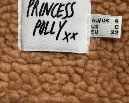 Princess Polly Brown Teddy Faux Fur Zip-Up Jacket