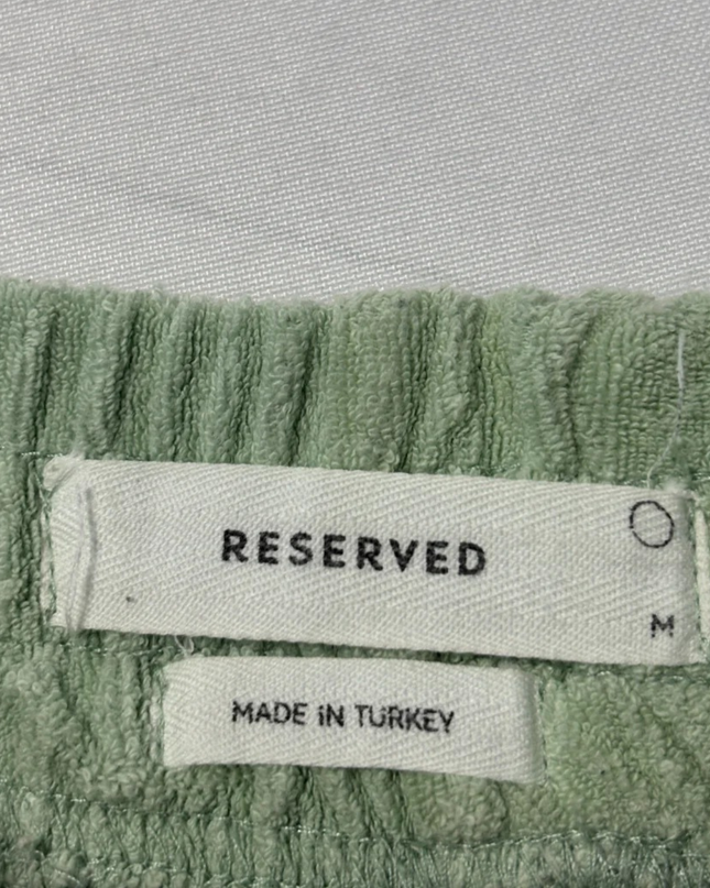 Reserved Green Terry Towelling Jogger Pants