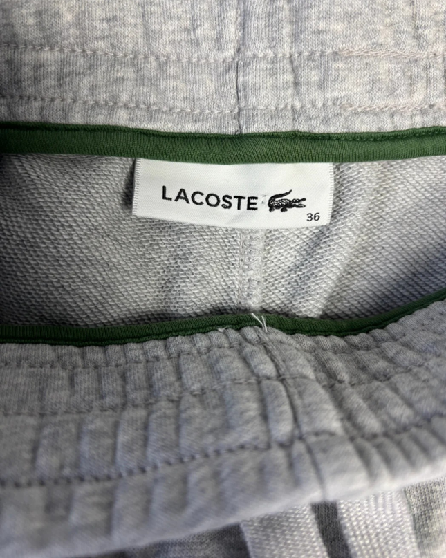 Lacoste Grey Wide Leg Cotton-Blend Sweatpants