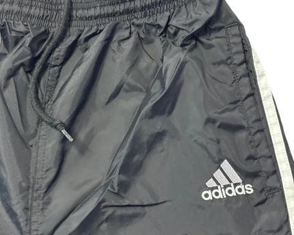 Adidas Black Three-Stripe Windbreaker Track Pants