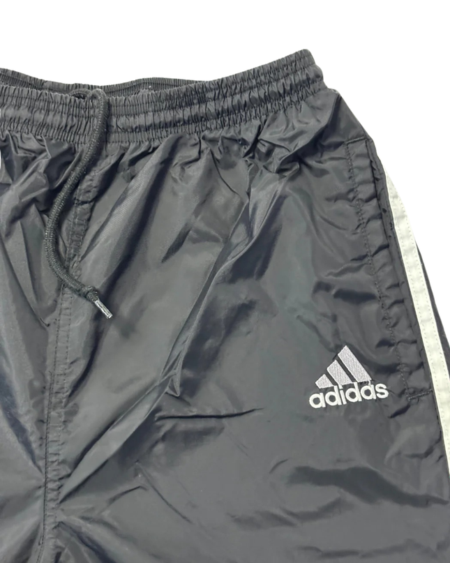Adidas Black Three-Stripe Windbreaker Track Pants