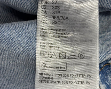 DIVIDED H&M Light Blue Acid Wash Denim Mini Dress