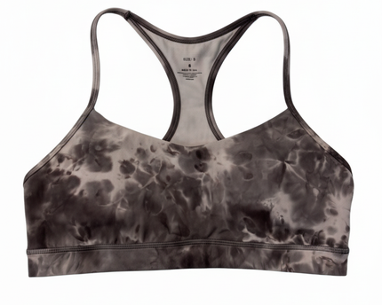 Lululemon Grey Tie Dye Flow Y Racerback Sports Bra