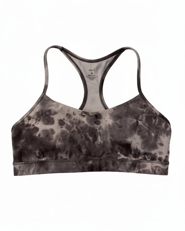 Lululemon Grey Tie Dye Flow Y Racerback Sports Bra