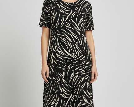 M&S Collection Black Zebra Print Short Sleeve Dress