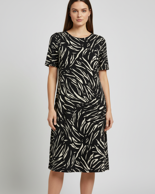 M&S Collection Black Zebra Print Short Sleeve Dress