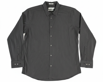 Calvin Klein Men's Black Striped Slim Fit Non-Iron Shirt