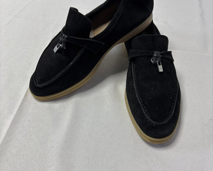 Loro Piana Black Summer Walk Charm Loafers