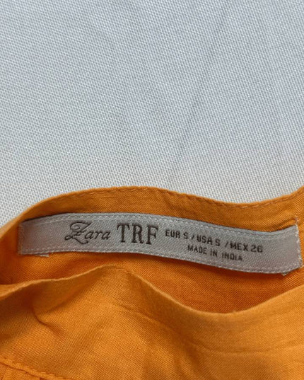 Zara TRF Orange High-Waisted Maxi Skirt