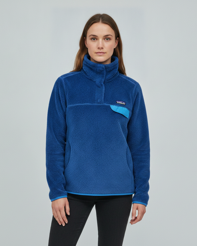 Patagonia Blue Fleece Snap-T Pullover Sweatshirt