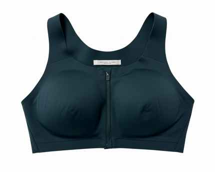 Lululemon Dark Green Enlite Front-Zip Sports Bra