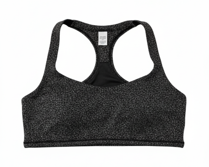 Lululemon Black and White Marled Strappy Back Sports Bra