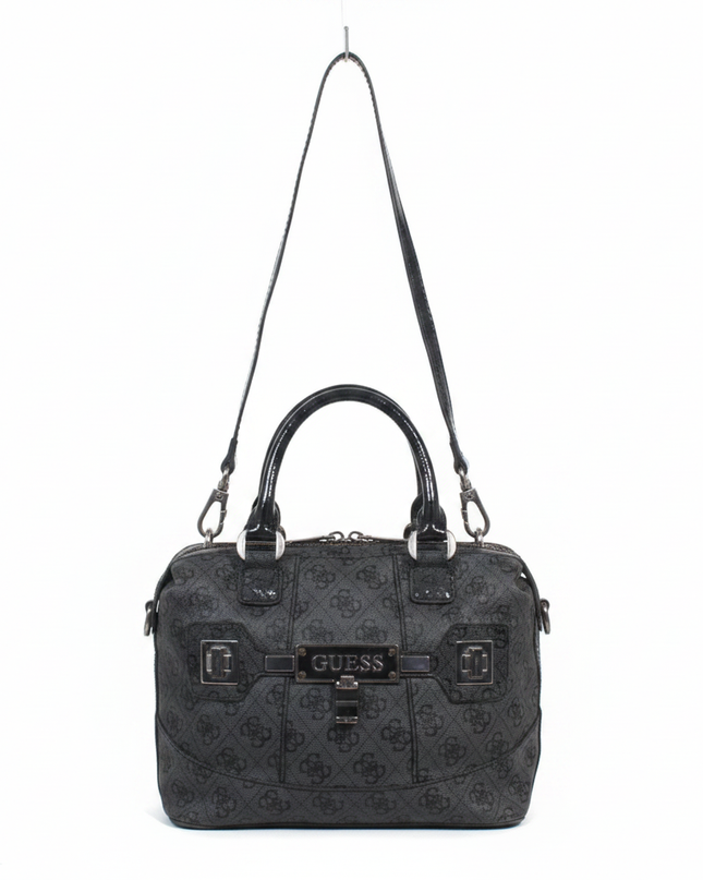 Guess Black Monogram Satchel Bag