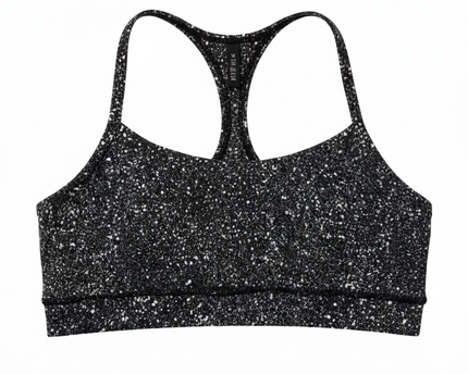 Lululemon Black/White Speckled Y-Back Sports Bra