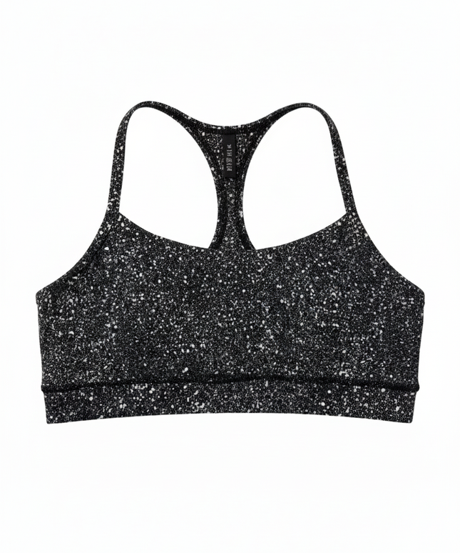 Lululemon Black/White Speckled Y-Back Sports Bra