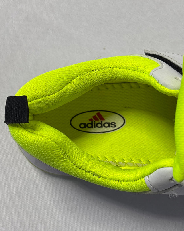 Adidas White Three-Stripes Cricket Shoes