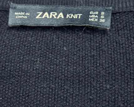 Zara Black Sequin Sleeve Knit Sweater